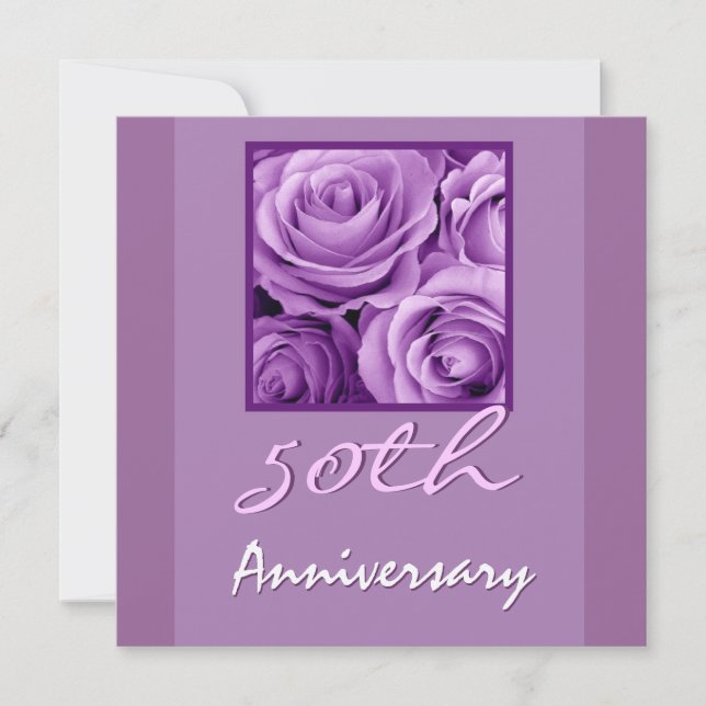 Rosa de Lavanda de Convite para 50 anos (Frente)