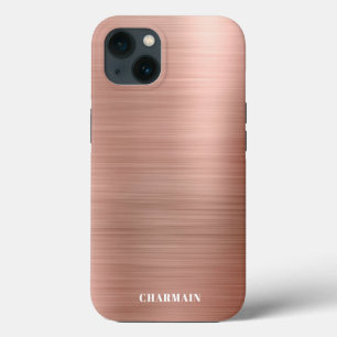 Rosa de metal simples de pincel Dourado