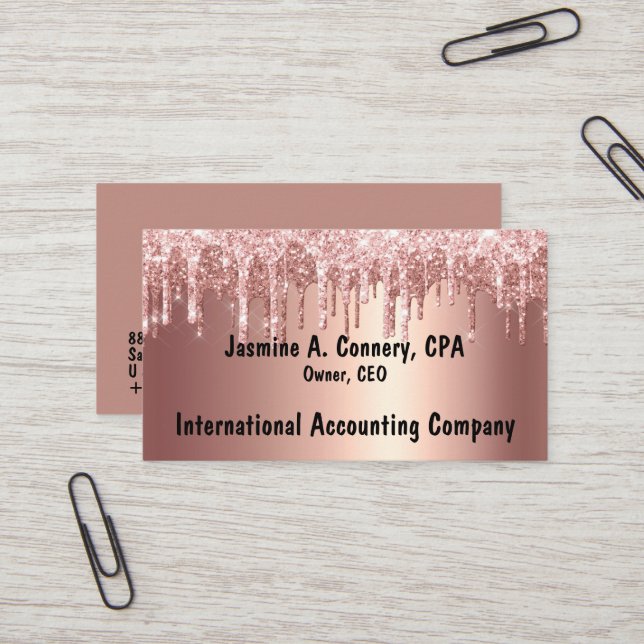 Rosa de moderno - Cartão de visita (Frente/Verso In Situ)