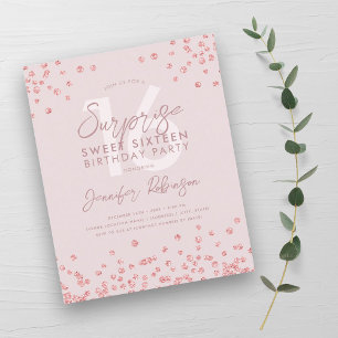 Rosa de Orçamento Blush Confetti Surprise Sweet 16