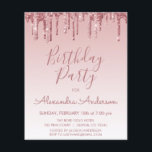 Rosa de orçamento com brilho Dourado qualquer aniv<br><div class="desc">Cor-de-rosa-embutido do orçamento - Rosa Dourada com brilho brilhante personalizado qualquer Convite de aniversário de idade. Este é o Convite Aniversário perfeito para uma Rosa moderna Dourada e brilhante Festa de aniversário Brilhante Brilhante Brilhante Brilhante. Entre em contato com o designer para encontrar itens personalizados correspondentes.</div>