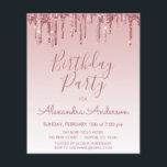 Rosa de orçamento com brilho Dourado qualquer aniv<br><div class="desc">Cor-de-rosa-embutido do orçamento - Rosa Dourada com brilho brilhante personalizado qualquer Convite de aniversário de idade. Este é o Convite Aniversário perfeito para uma Rosa moderna Dourada e brilhante Festa de aniversário Brilhante Brilhante Brilhante Brilhante. Entre em contato com o designer para encontrar itens personalizados correspondentes.</div>