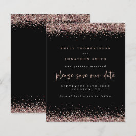 Rosa de Orçamento Dourada Glitter Casamento Preto