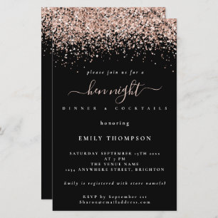 Rosa de Orçamento Dourado Glitter Black Hen Night 