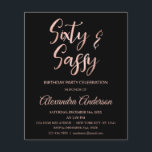 Rosa de Orçamento Foil Ouro 60 Sessenta Aniversári<br><div class="desc">Rosa de folha de ouro 60 Sessenta e Convite de aniversário Sassy. O Rosa Gold Foil e o Black 60 e o Sassy Convite de aniversário são perfeitos para uma Festa de aniversário 60 moderna.</div>