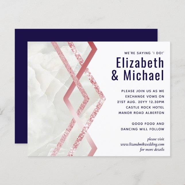 Rosa de Orçamento Foil Ouro Procura Casamento Geom (Frente/Verso)