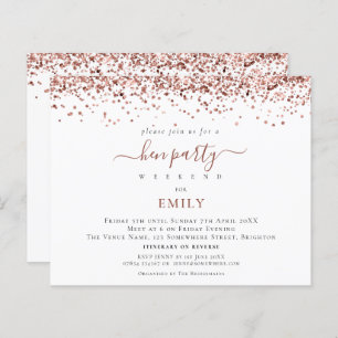 Rosa de Orçamento Glitter Dourado Hen Do Itinerári