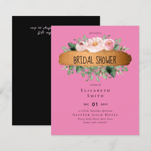 Rosa de Orçamento LeahG Casamento Girly (Frente/Verso)