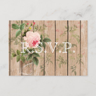 Rosa de Orleans Ecru Cartão RSVP de Casamento