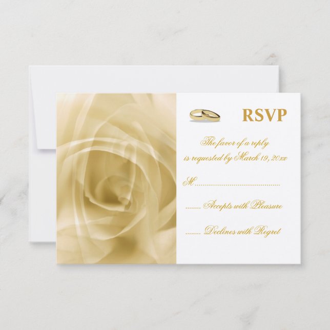 Rosa de ouro - RSVP de Casamento (Frente)
