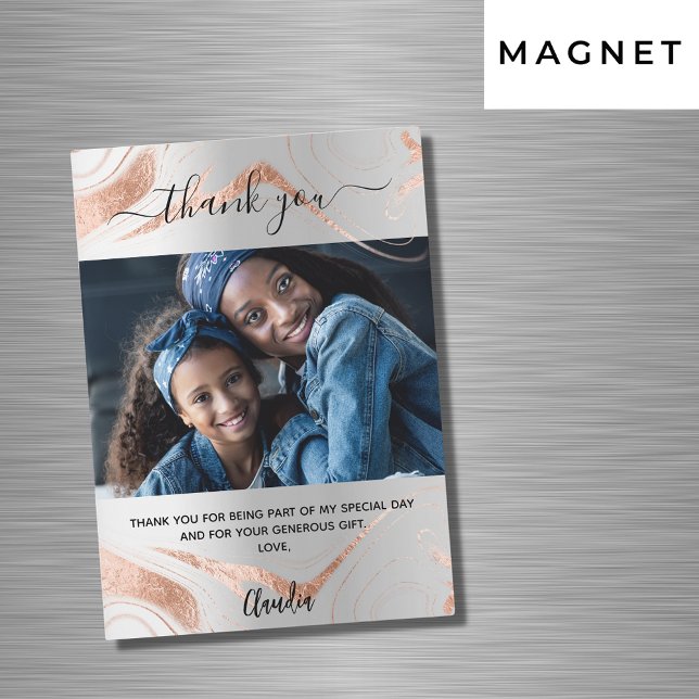 Rosa de prata obrigado de fotos douradas  seu ímã (Criador carregado)