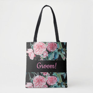 Rosa de Rosa preto rosa Saco de Tote Bag