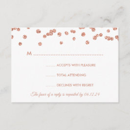 Rosa de RSVP de Casamento - Lente Lente Dourada Co