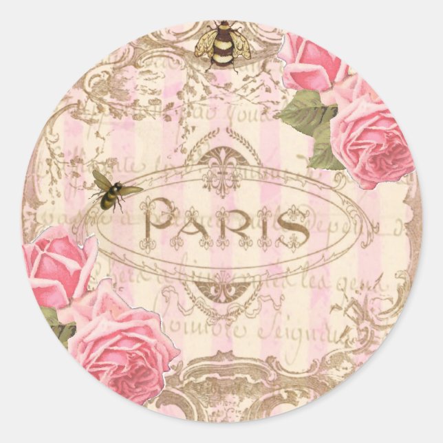 Rosa de Tre Chic Paris com autocolantes ou selos d (Frente)