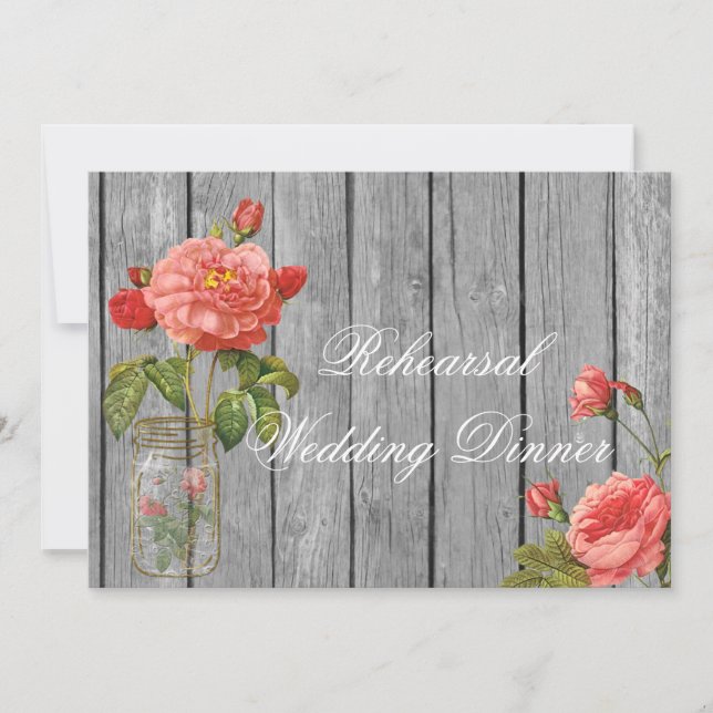 Rosa do cartão do convite do casamento do ensaio (Frente)