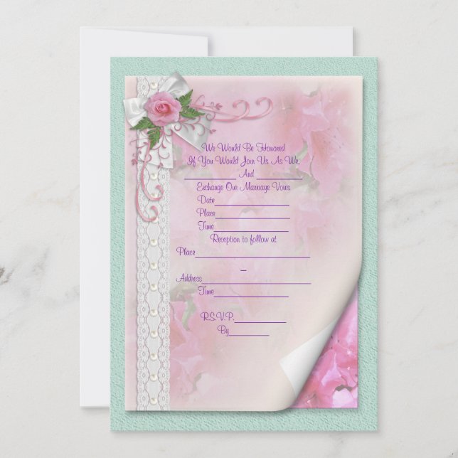 Rosa do Convite de Casamento (Frente)