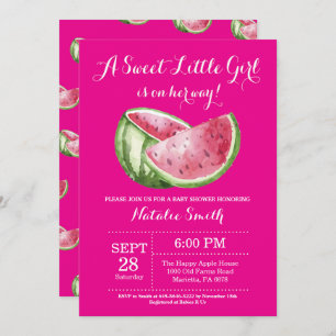 Rosa do convite do chá de fraldas da melancia