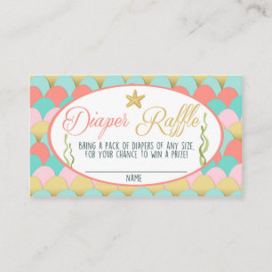 Rosa do coral da sereia do cartão do Raffle da