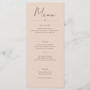 Rosa do Deserto – Cartão de Menu de Casamento Mini