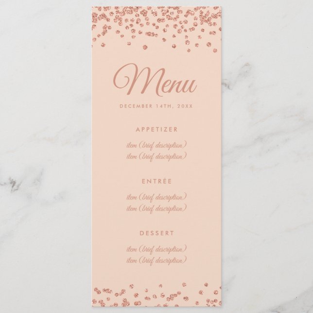 Rosa do Menu Casamento - Lâmpada com Glitter Confe (Frente)