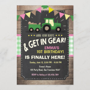 Rosa do party girl da fazenda do convite do