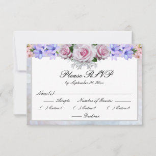 Rosa do rosa   Bokeh de prata que Wedding RSVP