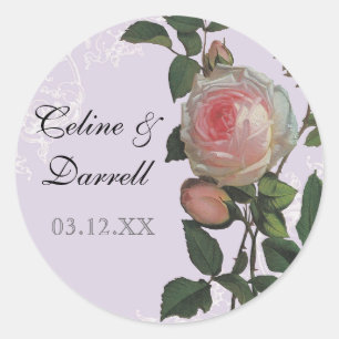 Rosa do rosa, etiqueta do casamento do Lilac ou