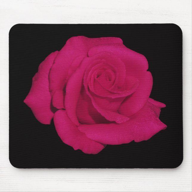 Rosa do rosa, mousepad preto do fundo (presentes) (Frente)