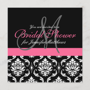 Rosa dos convites do damasco do monograma do chá