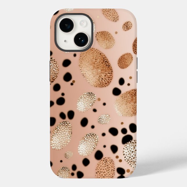 Rosa Dourada Cheetah Glitter iPhone Mate Tough Cas (Verso)