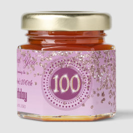 Rosa Dourada com brilho e número exclusivo 100 dec
