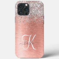 Rosa Dourada Girly Silver Glitter Sparkly