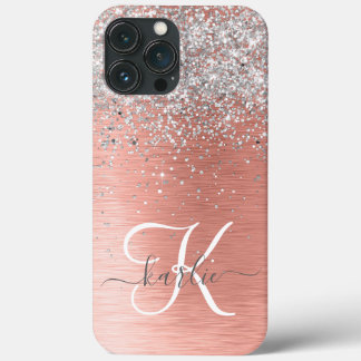 Rosa Dourada Girly Silver Glitter Sparkly