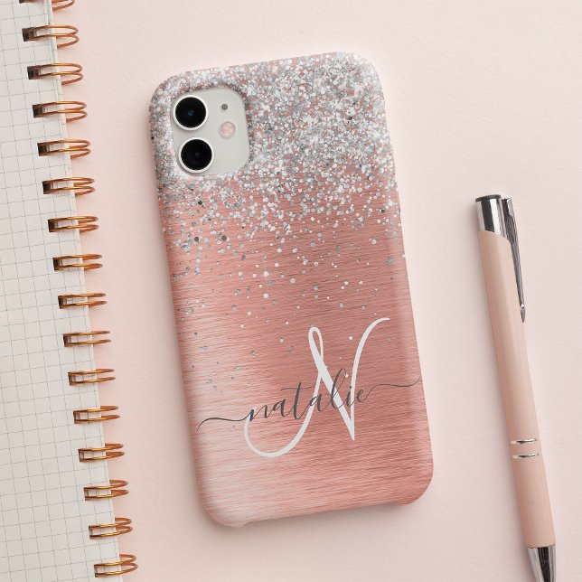 Rosa Dourada Girly Silver Glitter Sparkly (Criador carregado)