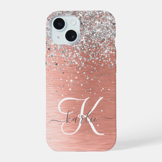 Rosa Dourada Girly Silver Glitter Sparkly (Verso)
