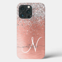 Rosa Dourada Girly Silver Glitter Sparkly
