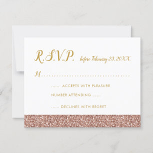 Rosa Dourada Glitter e Placa RSVP Dourada A2