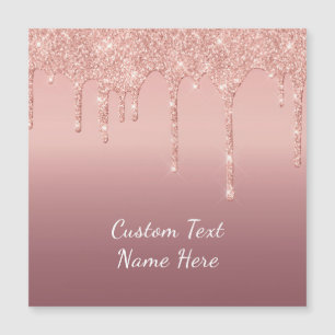 Rosa Dourada Glitter Personalizado A Placa Magnéti