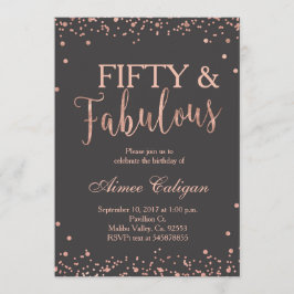 Rosa Dourado 50 e Fabuloso Convite de Aniversário