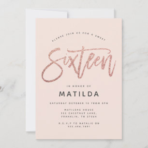 Rosa dourado brilhante moderno de 16 anos