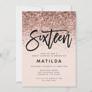 Rosa dourado brilhante moderno de 16 anos