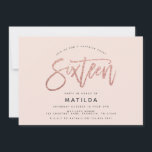 Rosa dourado brilhante surpresa doce 16 anos<br><div class="desc">Efeito ouro rosa,  cinza rosa brilhante brilha moderno foto surpresa doce 16 anos. Moderno mínimo na design de tendência com o guião elegante chic. Parte de uma coleção de anos. Perfeito para a sua adolescente de vidro. Pasta de fotos na paisagem.</div>