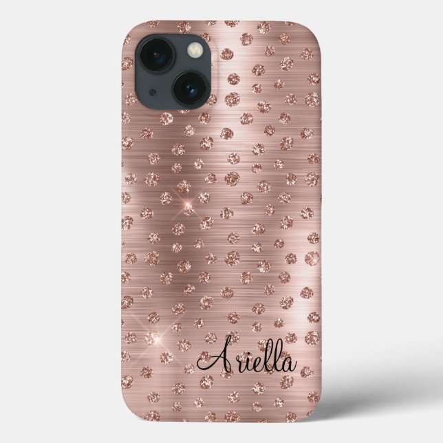 Rosa Dourado Brilho Espelhado Glam (Verso)