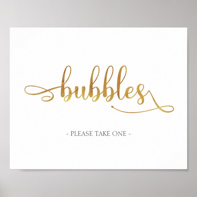 Rosa Dourado Bubble Enviar Poster - Sinal de Casam (Frente)