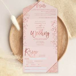 Rosa dourado confetti blush cor-de-rosa casamento
