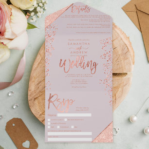 Rosa dourado confetti cinza lilás casamento