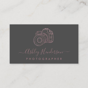 Rosa Dourado E Cinza  Cartões de visitas para foto