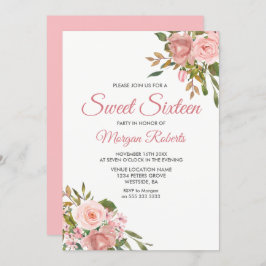 Rosa, Dourado e cor-de-rosa, Convite para 16 Festa