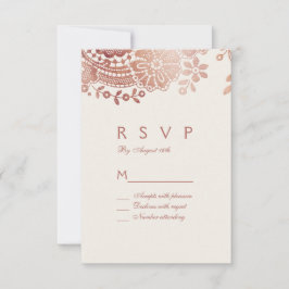 Rosa dourado, elegante, vintage, casamento RSVP