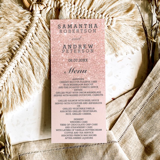 Rosa dourado falso brilho cor-de-rosa menu de casa (Criador carregado)